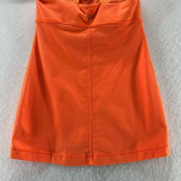 Lululemon Top Womens Size 2 Scoop Me Up Tank II Luon Athletic Workout Orange - Picture 6 of 9